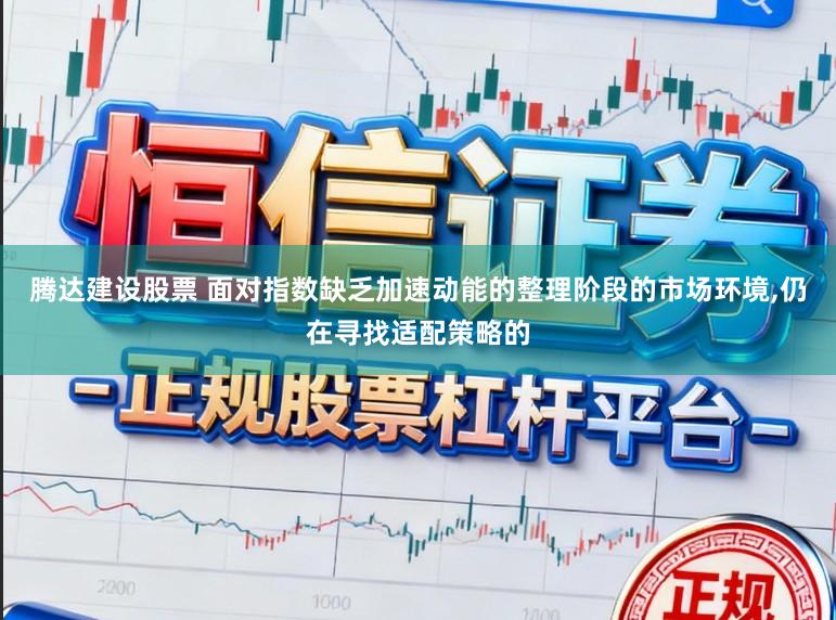 腾达建设股票 面对指数缺乏加速动能的整理阶段的市场环境,仍在寻找适配策略的